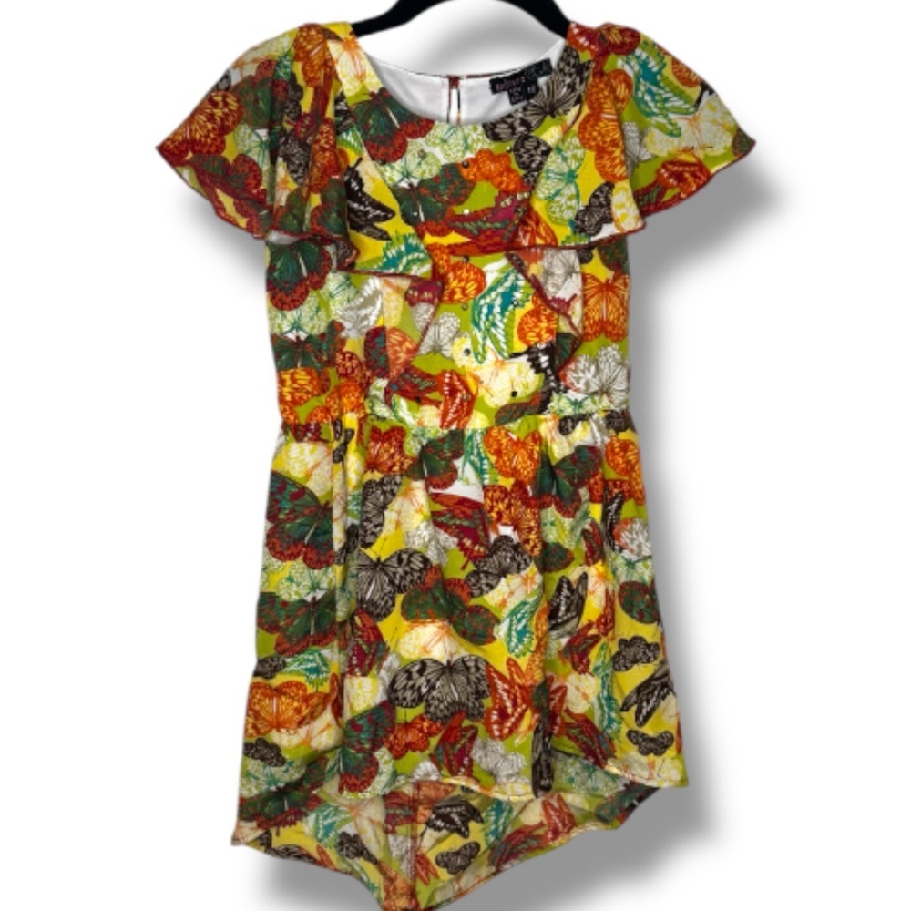 Takara Colorful Butterfly Print Dress girls Medium